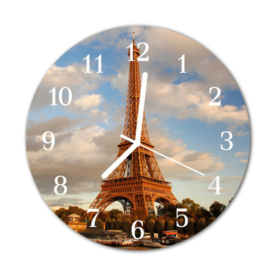 Horloge murale en verre Paris