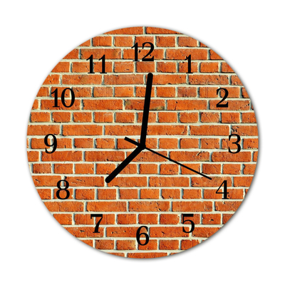 Horloge murale en verre Brique