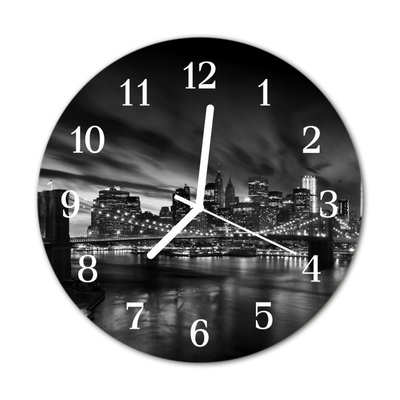 Horloge murale en verre Ville