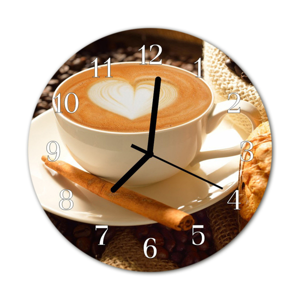 Horloge murale en verre Coeur de café