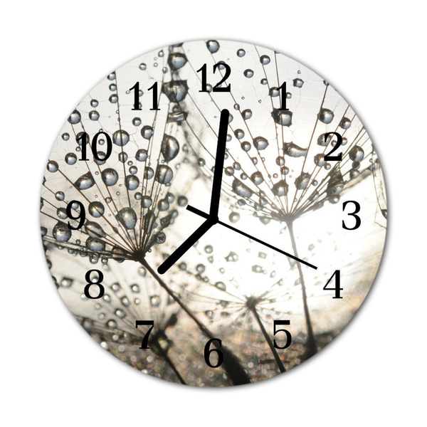 Horloge murale en verre Gouttes de rosée