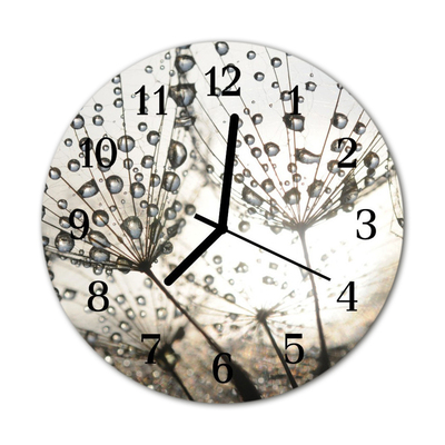 Horloge murale en verre Gouttes de rosée