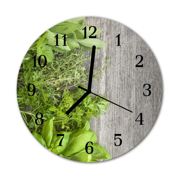 Horloge murale en verre Herbes