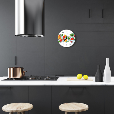 Horloge murale en verre Fruit