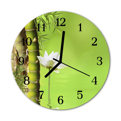 Horloge murale en verre Bambou