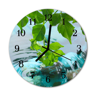 Horloge murale en verre Feuilles