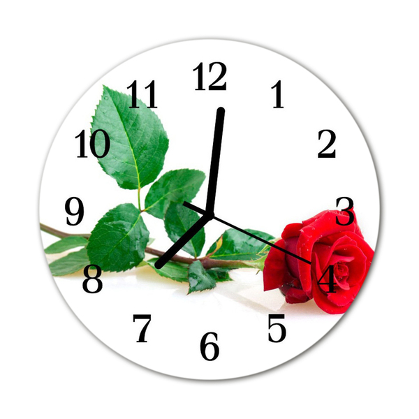 Horloge murale en verre Rose