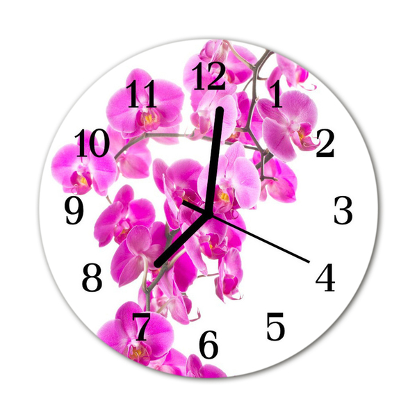 Horloge murale en verre Orchidée