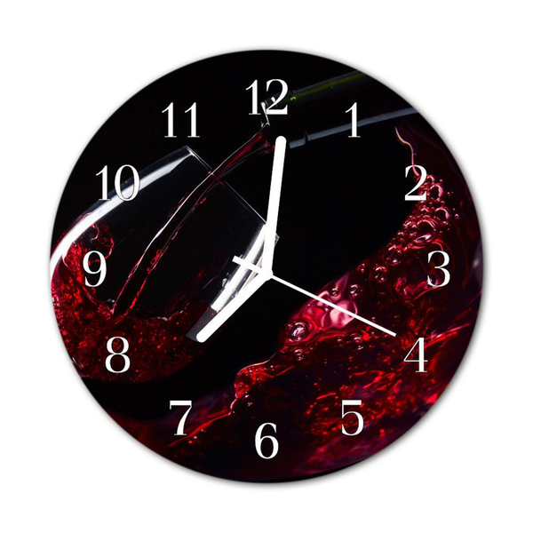 Horloge murale en verre Vin