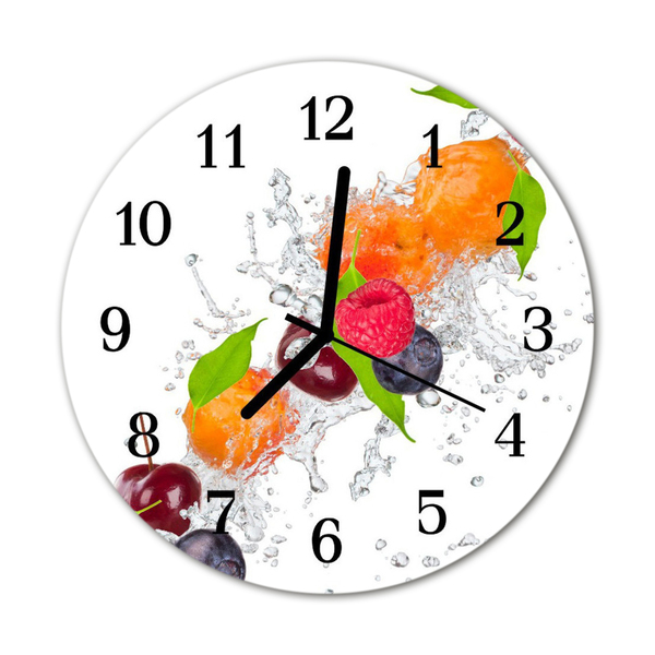 Horloge murale en verre Fruits