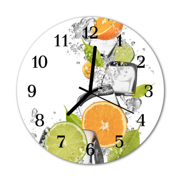 Horloge murale en verre Agrumes