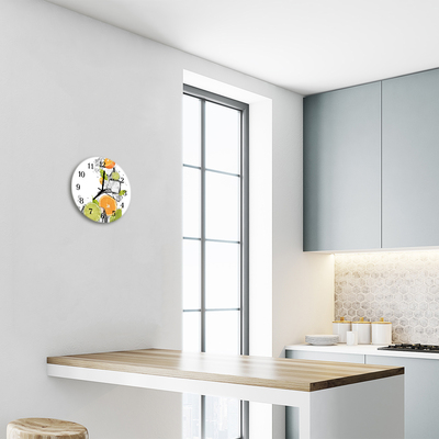 Horloge murale en verre Agrumes