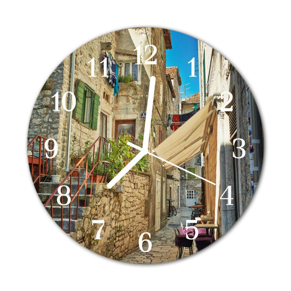 Horloge murale en verre Ruelle