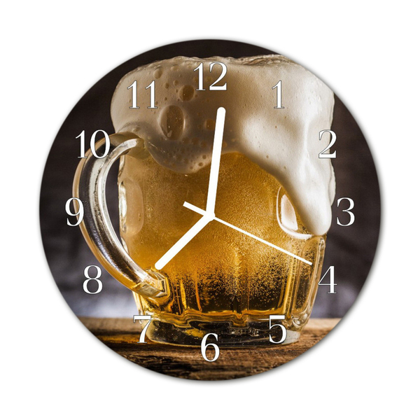 Horloge murale en verre Bière