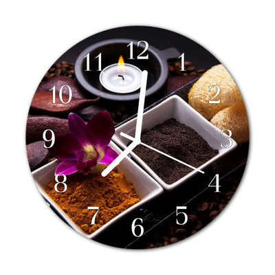 Horloge murale en verre Orchidée