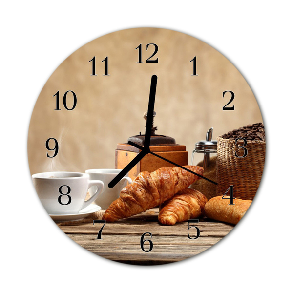 Horloge murale en verre Croissants