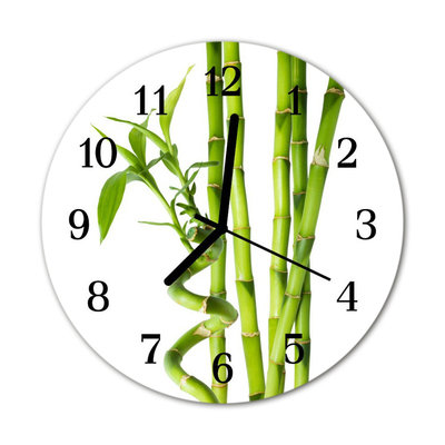 Horloge murale en verre Bambou