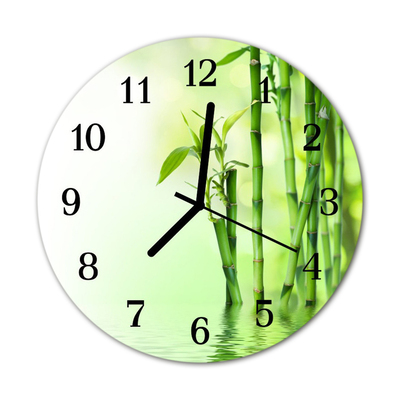 Horloge murale en verre Bambou