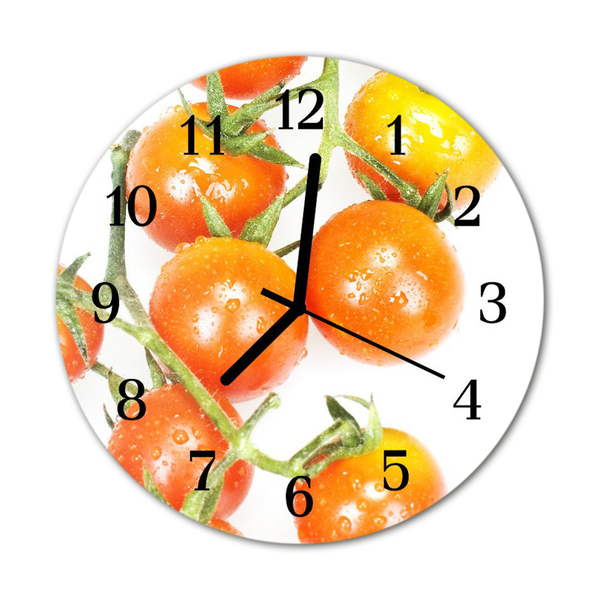 Horloge murale en verre Tomates