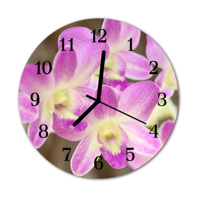 Horloge murale en verre Fleurs