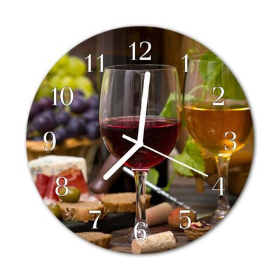 Horloge murale en verre Verres de vin