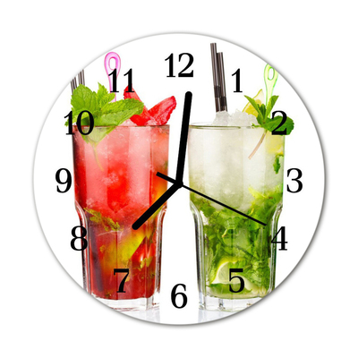 Horloge murale en verre Cocktails