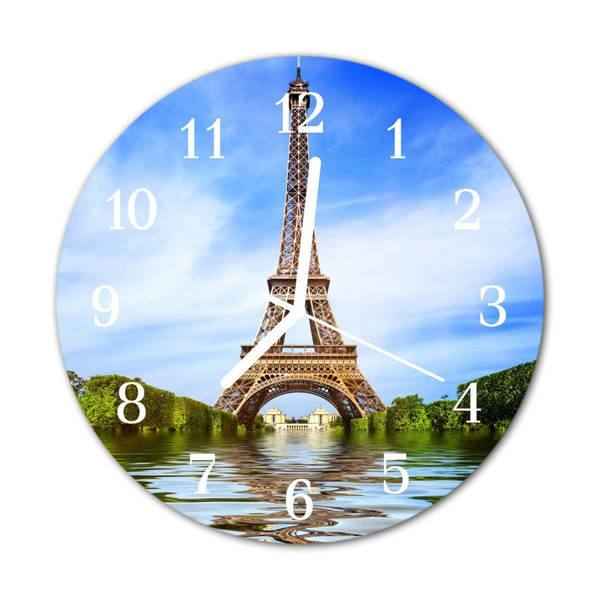 Horloge murale en verre Tour eiffel