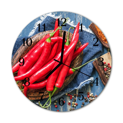 Horloge murale en verre Piment