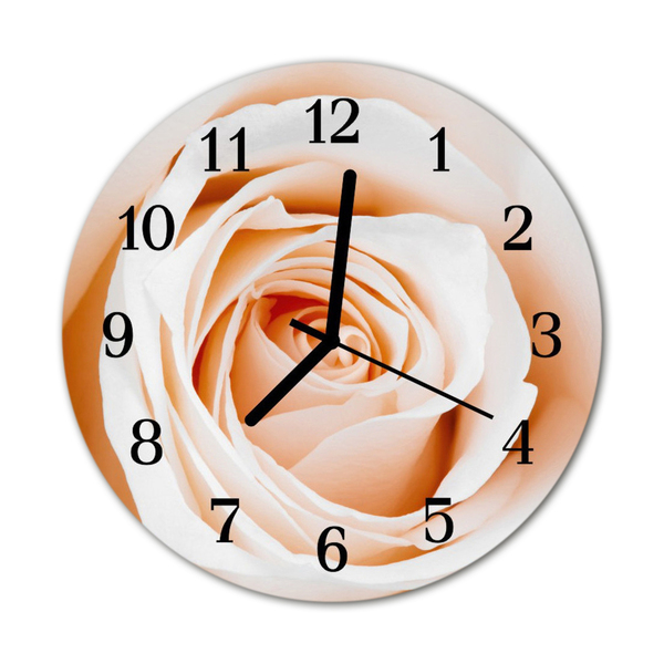 Horloge murale en verre Rose