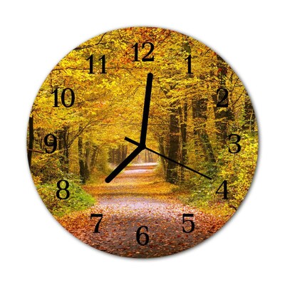 Horloge murale en verre Chemin forestier