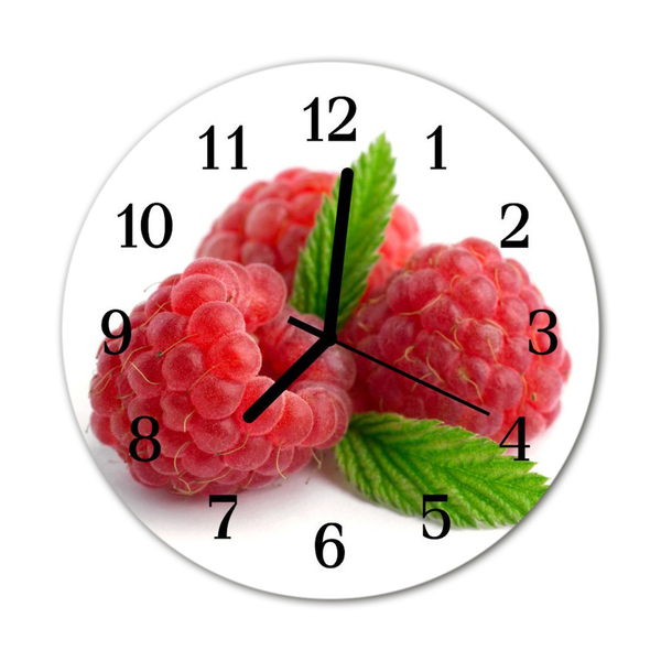 Horloge murale en verre Framboises