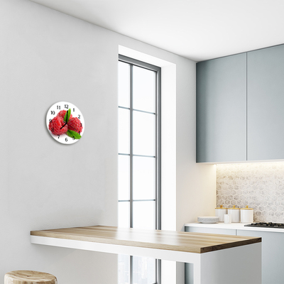 Horloge murale en verre Framboises