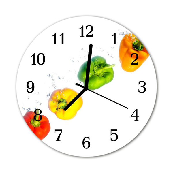 Horloge murale en verre Paprika