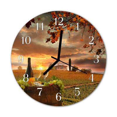 Horloge murale en verre Nature du vin