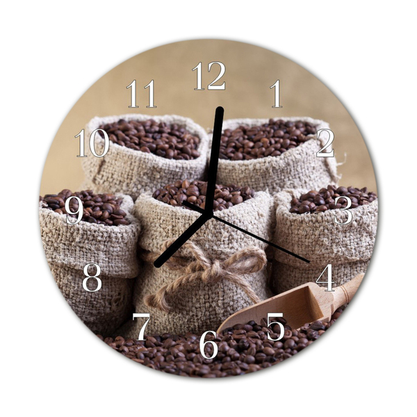 Horloge murale en verre Café en grains