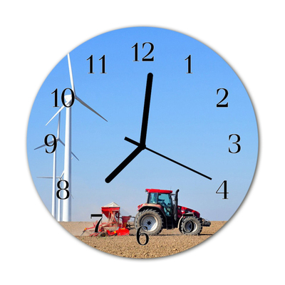 Horloge murale en verre Champ tracteur