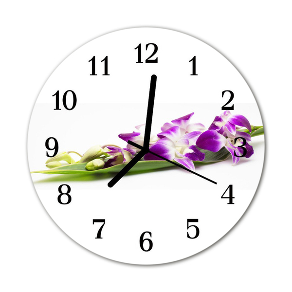 Horloge murale en verre Fleurs