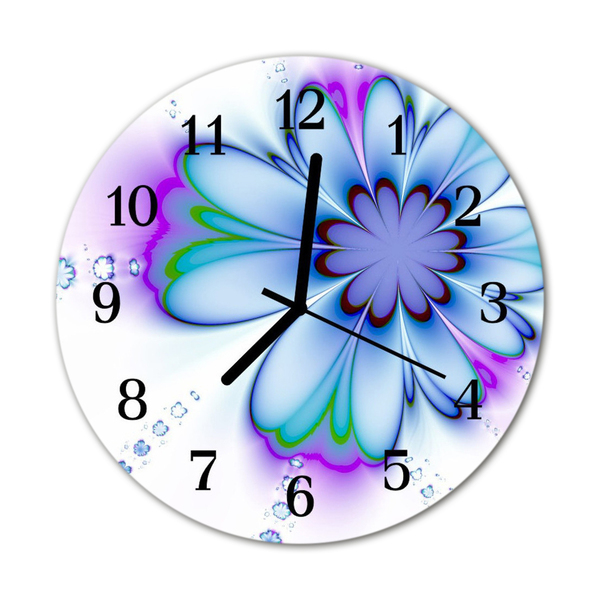 Horloge murale en verre Fleur