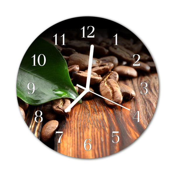 Horloge murale en verre Café en grains