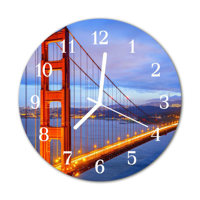 Horloge murale en verre Golden gate