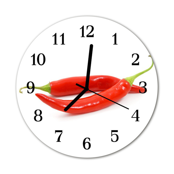 Horloge murale en verre Poivre chili