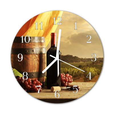 Horloge murale en verre Tonneau de vin