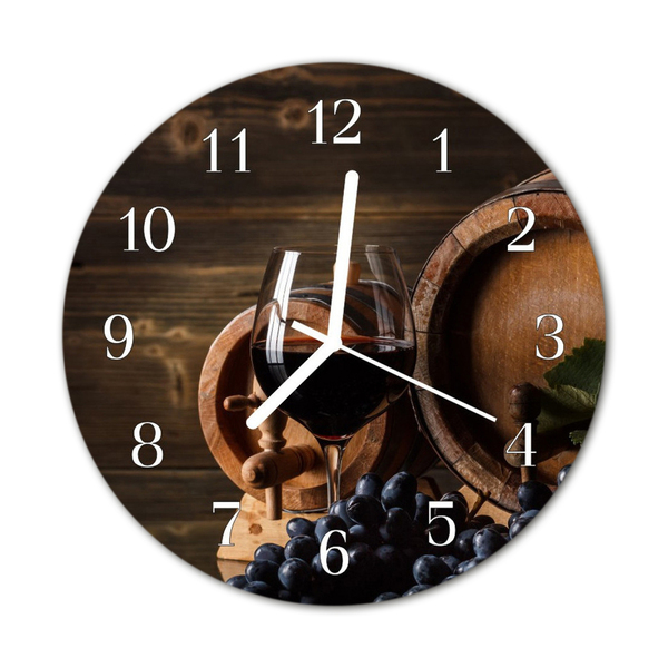 Horloge murale en verre Tonneau de vin