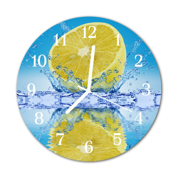 Horloge murale en verre Citron