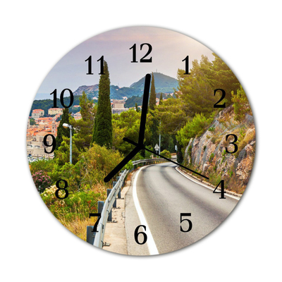 Horloge murale en verre Chemin nature