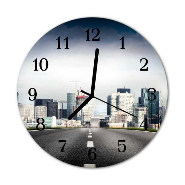 Horloge murale en verre Way city