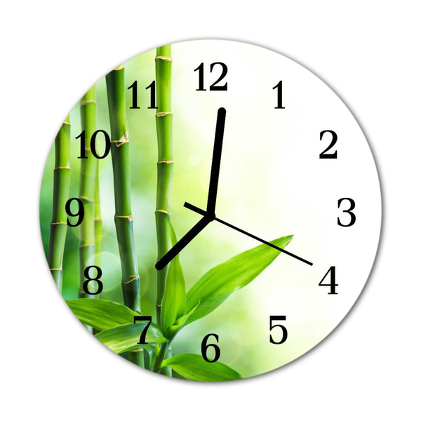 Horloge murale en verre Bambou