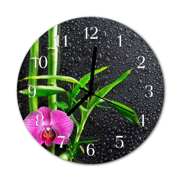 Horloge murale en verre Spa en bambou