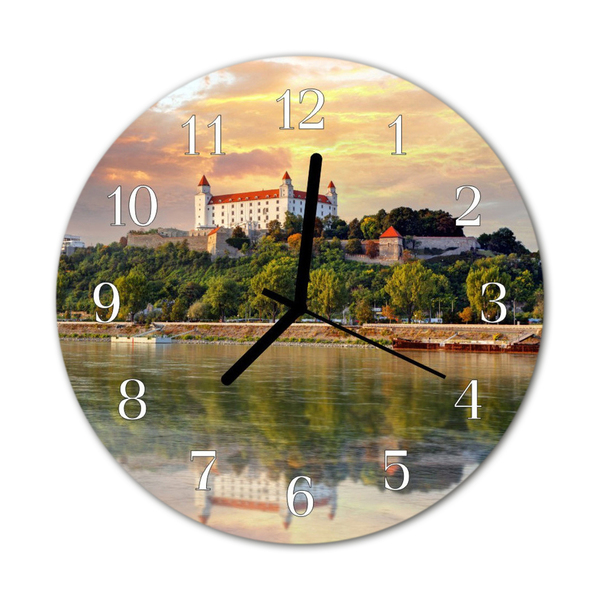 Horloge murale en verre Rivière du château