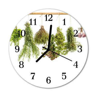 Horloge murale en verre Herbes